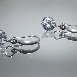 Silver Crystal Drop Earrings